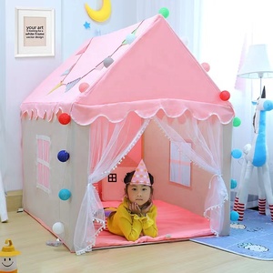 Château de princesse pour enfants en maille ventilée <span class=keywords><strong>rose</strong></span> de luxe, tente <span class=keywords><strong>tipi</strong></span> pour enfants pour bébé - Product Image 3