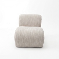 Chaise longue incurvée en forme de vague, sculpture postmoderne |   Fauteuil d'appoint intérieur en tissu à dossier roulé en forme de S pour suite d'hôtel ou véranda