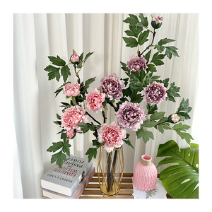 Hochwertige Mayne Pfingstrosen mit Gummistangen Künstlicher Blumenstrauß für Hochzeits raum dekoration - Product Image 2