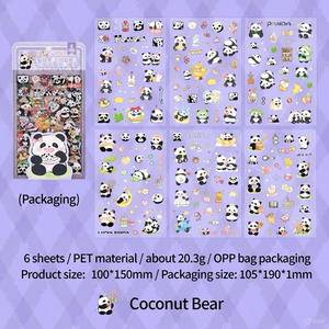 Autocollants en PVC coréens faits à la main, 6 feuilles, films plastiques mignons pour <span class=keywords><strong>d</strong></span>écorations de vacances pour enfants, <span class=keywords><strong>d</strong></span>écoupe personnalisée adaptable à toutes les surfaces - Product Image 5