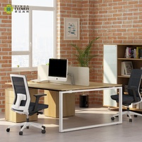 Meubles de bureau en bois, poste de travail pour 6 personnes, bureau de bureau moderne avec armoire
