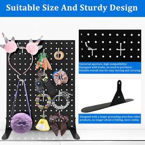 Verstelbare Sleutelhanger Sieraden Display Met 24 Zwarte Haken Board - Product Image 4