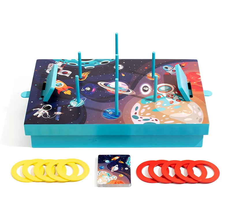 Juego de mesa de batalla para niños, juego educativo de gancho de madera, juego de lanzamiento para niños, juguetes de batalla de escritorio para la familia