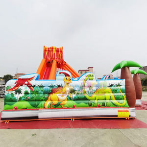 Château gonflable commercial pour enfants, parc de jeux gonflables Jurassic, avec toboggan, pour fêtes en plein air. - Product Image 3