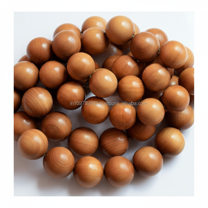 Cuentas de Mala de Sándalo Natural de la India del Sur, Color Marrón Dorado Oscuro, de Primera Calidad, Ecológicas, con más de 50 Años de Antigüedad - Product Image 1