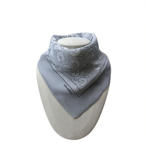 Écharpe carrée Angelina 54x54 cm 100% coton gris clair motif cachemire décontractée multifonctionnelle printemps automne - Product Image 1