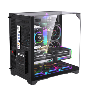 Lovingcool usine nouveau prix Logo personnalisé gros cas ATX Spcc Gaming Computer Cases et tours Esports <span class=keywords><strong>Gamer</strong></span> Glass Cases - Product Image 5