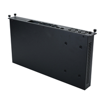 Kabinet Jaringan Ekstrusi Aluminium OEM 1U dengan Rating IP54, Lapisan Bubuk Hitam, Chassis Rak Kustom untuk Server