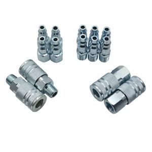 1/4 Npt Pneumatic Quick Couplings 14 Piece Set Galvanized Iron Air Connector For Tools - Product Image 2