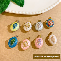 Pendentif vintage tendance pour femmes, cadre photo ouvrable, pendentif en émail à la mode, breloque, collier DIY, accessoires de bijoux