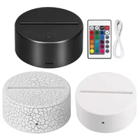 Support de lampe à LED en acrylique illusion 3D personnalisé avec base en ABS Source d'alimentation USB minimaliste et télécommande pour chambre à coucher