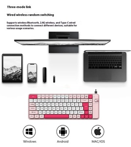 Applicable aux ensembles <span class=keywords><strong>clavier</strong></span> et souris sans fil pour ordinateur <span class=keywords><strong>Apple</strong></span> (86 touches) avec Bluetooth double mode et couleurs mélangées - Product Image 2