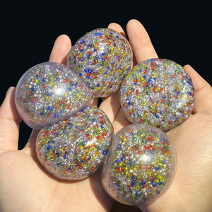 Jouets à presser sensoriels TPR colorés pour soulager le <span class=keywords><strong>stress</strong></span> balle de Massage de décompression avec remplissage de perles - Product Image 4
