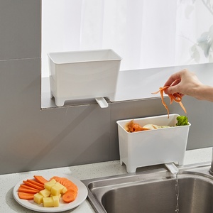 Cubo de Basura Colgante para Cocina con Tapa, Contenedor de Compost para Interiores, Cubo de Basura Montado en la Pared del Armario - Product Image 3