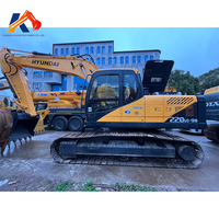 Excavatrice Hyundai 220LC-9S d'occasion de 22 tonnes de bonne qualité, fabriquée en Corée du Sud, avec moteur et boîte de vitesses incluses, capacité de godet de 1,2 m³, garantie 1 an