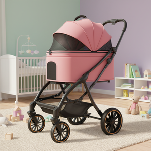 Grande carrello in tessuto impermeabile a 4 ruote di lusso lavabile passeggino da viaggio <span class=keywords><strong>per</strong></span> animali domestici pieghevole <span class=keywords><strong>per</strong></span> grandi gatti <span class=keywords><strong>cani</strong></span> camminatori trasportini - Product Image 3