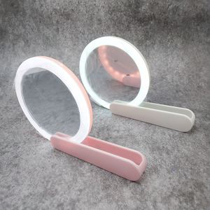Private Label Customized Logo Wholesale New Portable Pocket Round <b>Makeup</b> <b>Mirror</b> Hand Held <b>Mirror</b> With <b>LED</b> Lights - Product Image 4