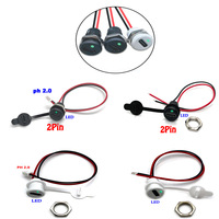 USB-C 2 Pin soket pengisi daya arus tinggi lampu LED nut snap plat kunci USB TYPE-C wanita tahan air konektor JacK wanita