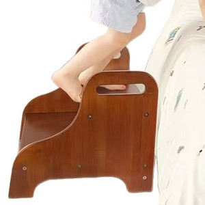 Wooden <b>Step</b> <b>Stool</b> For Children Double Layer Solid Wood Kids Table Natural Color Durable Design - Product Image 1