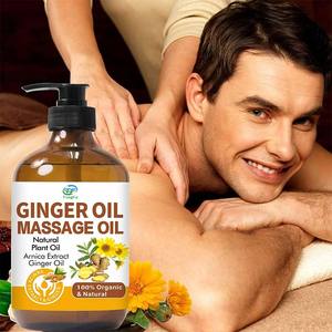 Huile de massage à l'extrait de gingembre biologique 100% pure pressée à froid, fraîche, florale et hydratante pour tous types de peau - Product Image 4