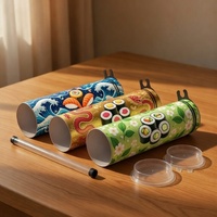 Envase de Papel Ecológico y Reciclable Personalizado para Comida para Llevar, Tubo Push-Up para Sushi