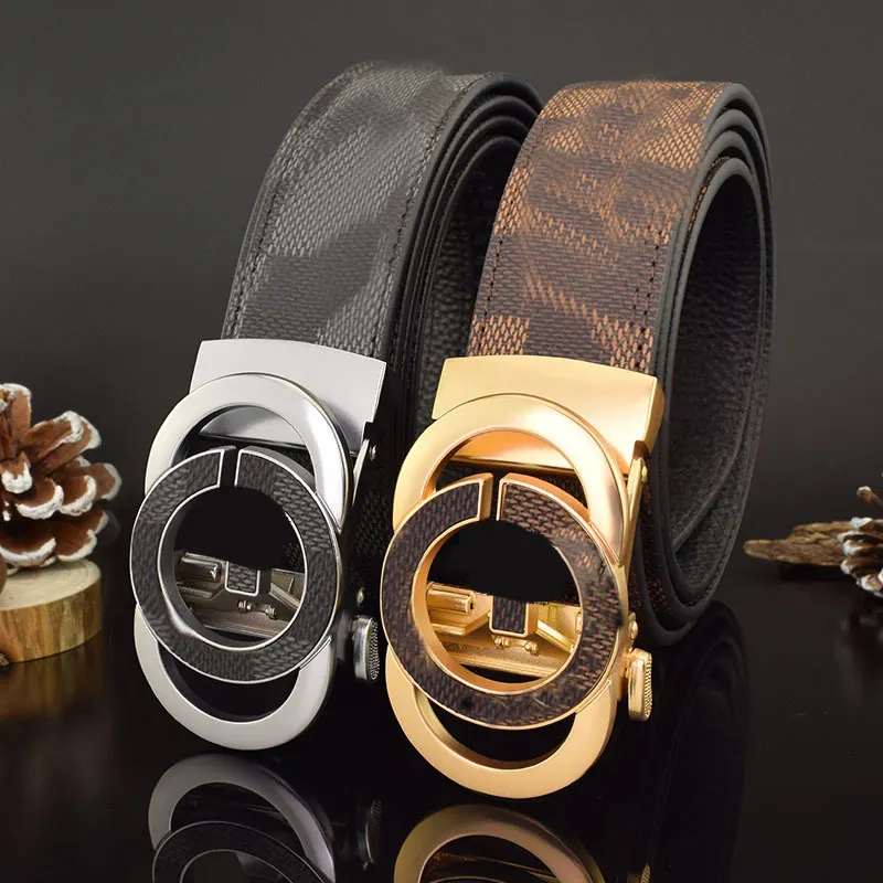 Wholesale Custom Fashion Lxurury Automatic Buckle Belt Business Men Genuine Leather Belts