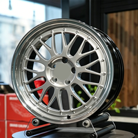 Jantes forgées de haute qualité 2 pièces 5 trous, finition argent brossé, lèvre polie, multi-rayons 5x112 pour voitures particulières FK8 BRZ