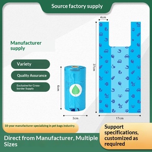 Rouleau continu de sacs à déchets pour chiens, de haute qualité, entièrement biodégradable, compostable, portable, réutilisable, avec logo personnalisé imprimé - Product Image 2