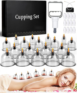 ODM/OEM Set di 18 Coppette per Massaggio, Strumento Cinese per Coppettazione Muscolare con Pompa a Vuoto, Coppette in Silicone per Riduzione della Cellulite a Casa - Product Image 3