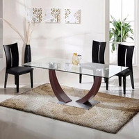 Bonne qualité, design de luxe en métal, dessus doré, argent et chaises, table à manger en verre pour café et mariage