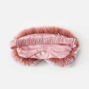 Zonli Faux Fur Heated Weighted Eye Pillow Pink 12x23cm For Deep <b>Sleep</b> Relief - Product Image 3