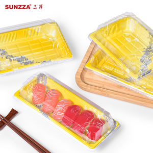 Boîte à <span class=keywords><strong>sushi</strong></span> jetable en plastique avec couvercle anti-buée pour emballage alimentaire japonais Sunzza - Product Image 3