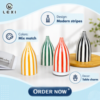 Diffuseur d'arômes en céramique rayé coloré moderne et artistique LEXI de haute qualité, durable, sans fumée, cadeau idéal pour la maison, la chambre et le salon