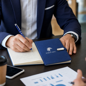 Ensemble cadeau d'entreprise de luxe avec logo personnalisé, vente en gros, bloc-notes A5, stylo, bouteille d'eau isotherme, cadeaux d'affaires pour clients et employés, soie - Product Image 3