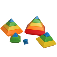 Blocs de construction en plastique en forme de pyramide magique, cube/jouet éducatif pour enfants, créatif et imaginatif, lié aux sciences, technologie, ingénierie et mathématiques