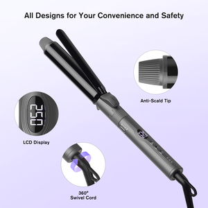 Kleiner, Leicht zu Tragender Lockenstab mit HD-Temperaturanzeige, Verschiedenen Größen & Drehbarem PTC-Heizelement mit Negativ-Ionen - Product Image 4