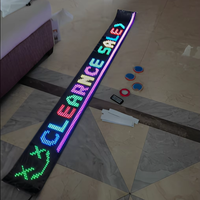 Panel LED Flexible RGB de 16x192 Píxeles, Controlado por Aplicación, Bluetooth, Letrero de Texto Desplazable para Ventana de Coche, Publicidad, USB 5V