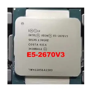 Para Intel Xeon CPU versão oficial E5-2670V3 SR1XS X99 2.30GHZ 30M 12-CORE E5 2670 E5-2670 V3 LGA2011-3 processador E5 2670V3 CPU