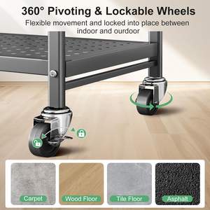 Modern Five-Layer Iron Standing Type Metal Rolling <b>Cart</b> Factory Price Gray Multi-Function Industrial Design - Product Image 6