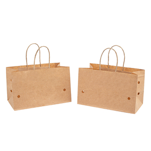 Sac d'emballage en <span class=keywords><strong>papier</strong></span> Kraft, haute résistance humide pour raisin de Table, avec poignée tordue, supermarché, offre spéciale - Product Image 2
