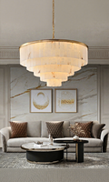 Lustre en laiton blanc style artistique, luminaire d'intérieur unique pour salon, chambre à coucher, salle à manger