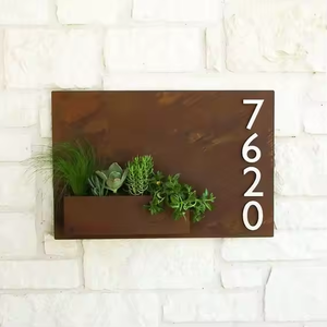 Décoration murale en métal Corten, jardinière suspendue pour la maison et le jardin, pots et jardinières à fleurs - Product Image 6