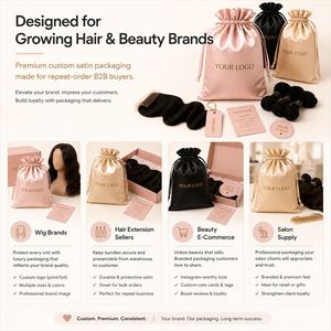 Sac à cordon en satin de soie rose imprimé sur mesure, sac à poussière, sac de rangement pour bijoux, cils, perruques, sac en satin de soie pour cadeau - Product Image 3