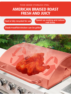 <span class=keywords><strong>Barbecue</strong></span> à <span class=keywords><strong>gaz</strong></span> de comptoir en acier inoxydable à 4 brûleurs avec surface de nettoyage facile pour les cuisines extérieures - Product Image 5