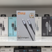 Câble de charge rapide PD 65W Type-C vers Type-C 1M Câble de données tressé en nylon pour téléphones et ordinateurs portables