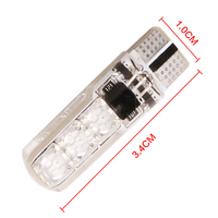 2 pièces de feux de stationnement LED pour voiture : feux de plaque d'immatriculation multicolores télécommandés en silicone T10 RGB 5050 6SMD haute luminosité