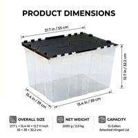 Boîte de rangement transparente en plastique PP de grande capacité 65L, neuve, pour l'organisation de la maison et le stockage en camping