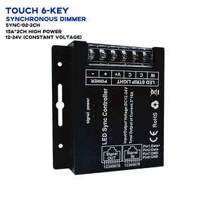 Dc 12-24V 15A/2CH 6 key Touch Panel <span class=keywords><strong>RF</strong></span> không dây điều khiển từ xa Led điều khiển Nhiệt độ màu 2 kênh Dimmer CCT dimmer - Product Image 1