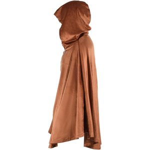 Stadget Cape médiévale unisexe avec capuche, marron, en polyester, pour adulte, costume de reconstitution historique et de fantaisie, détection par aiguille - Product Image 3