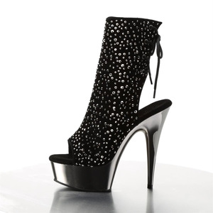 Bottines à strass, nouvelle collection 2022 pour femmes, bottes à cheville en noir, strass, <span class=keywords><strong>talon</strong></span> haut de 15 <span class=keywords><strong>Cm</strong></span>, plate-forme, talons fins, escarpins Sexy, strippers - Product Image 2